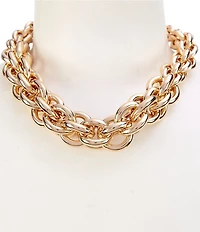 Natasha Accessories Metal Link Chunky Collar Necklace