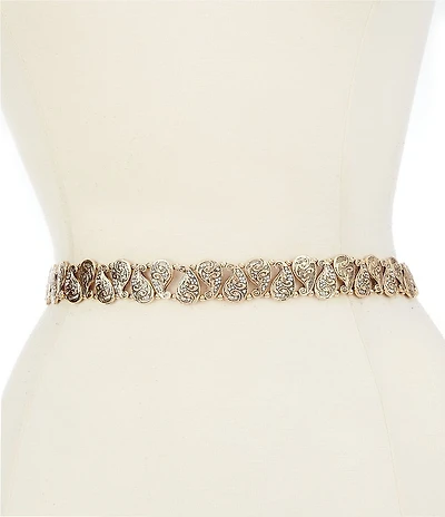 Natasha Accessories Metal Paisley Belt