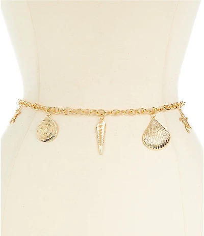 Natasha Accessories Metal Sealife Chain Belt