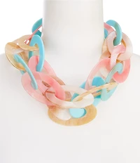 Natasha Accessories Multi Resin Links Statement Necklace