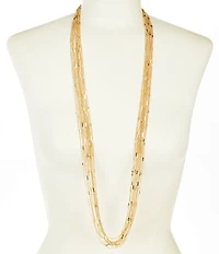 Natasha Accessories Multi Row Chain Long Multi Strand Necklace