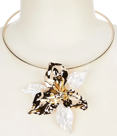 Natasha Accessories Open Flower Collar Statement Necklace