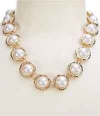 Natasha Accessories Pearl Circle Collar Necklace