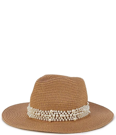 Natasha Accessories Pearl Trim Safari Hat