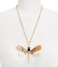 Natasha Accessories Resin Dragonfly Short Pendant Statement Necklace
