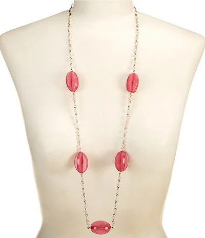 Natasha Accessories Resin Sphere Long Strand Necklace