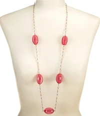 Natasha Accessories Resin Sphere Long Strand Necklace