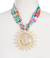 Natasha Accessories Scarf Sun Short Pendant Necklace