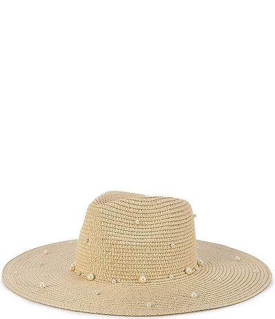 Natasha Accessories Scatter Pearl Floppy Hat