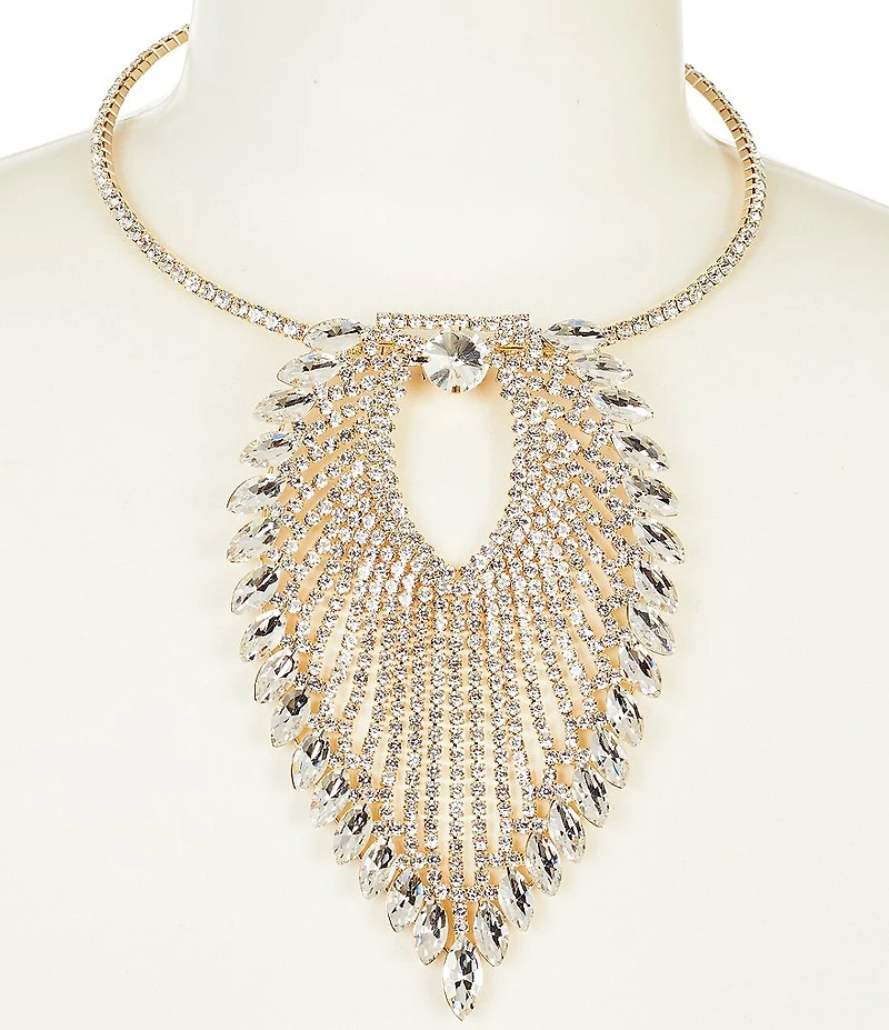 Natasha Accessories Stone Oval Collar Statement Necklace
