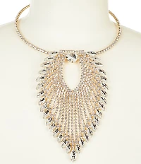Natasha Accessories Stone Oval Collar Statement Necklace