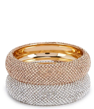 Natasha Accessories Stone Tape Bangle Bracelet Set