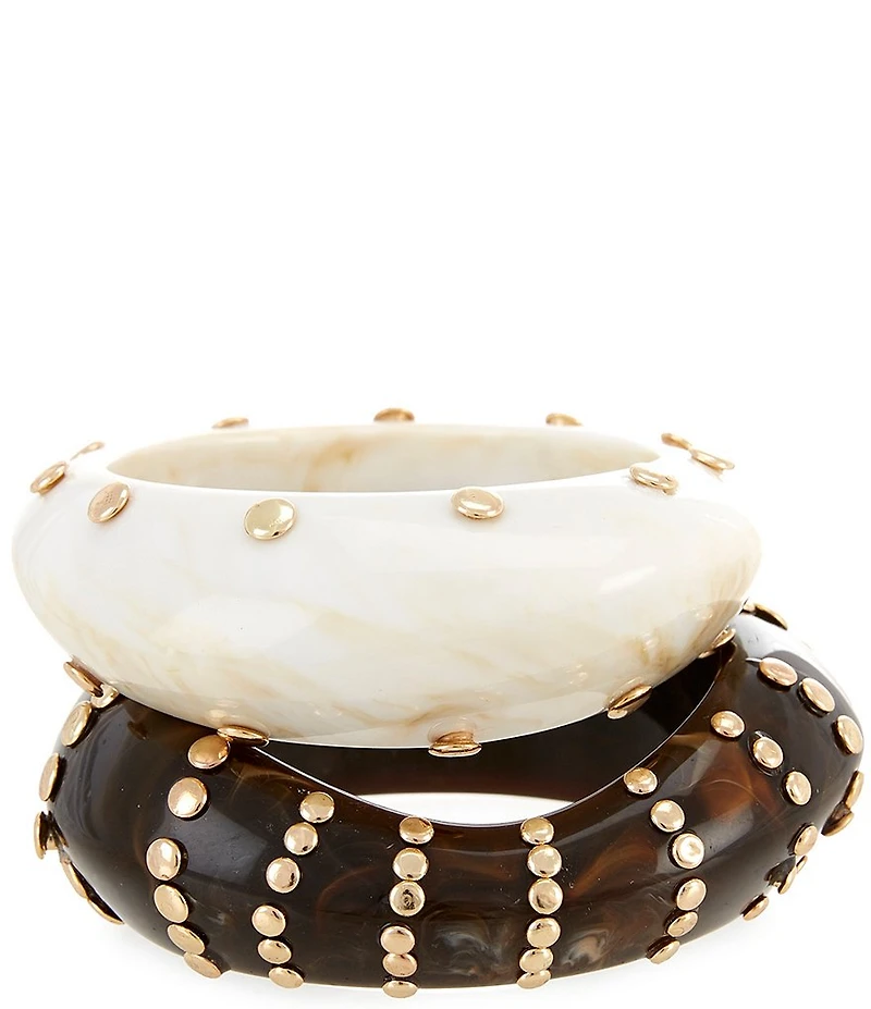 Natasha Accessories Studded Resin Bangle Bracelet Set