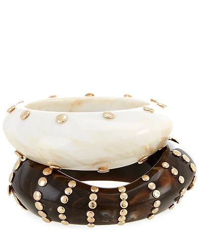 Natasha Accessories Studded Resin Bangle Bracelet Set