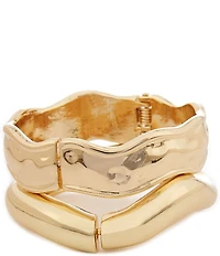 Natasha Accessories Textured Cuff Bracelet Set