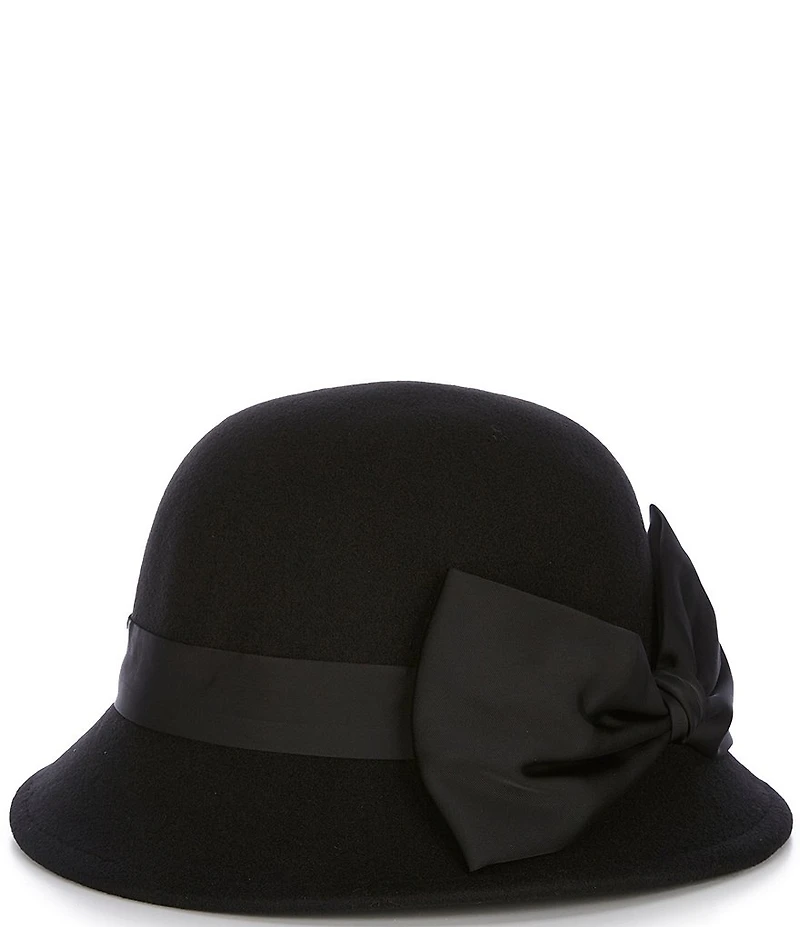 Natasha Accessories Thick Bow Cloche Hat