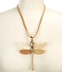 Natasha Accessories Thread Dragonfly Short Pendant Necklace