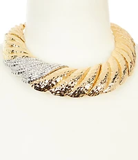 Natasha Accessories Twist Bread Collar Statement Necklace