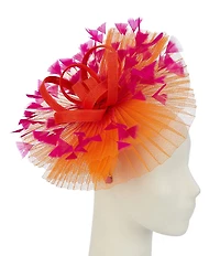 Natasha Accessories Sinamay Two Tone Net Feather Fascinator Headband