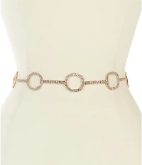 Natasha Accessories Wavy Square Rhinestone Belt