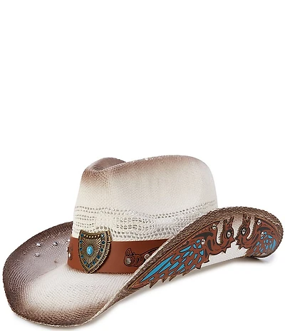 Natasha Accessories Western Fade with Buckle Cowboy Hat