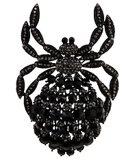Natasha Accessories XL Black Crystal Spider Pin
