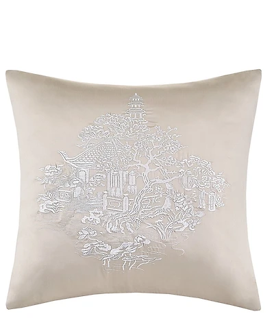 Natori Pavilion Embroidered Square Pillow