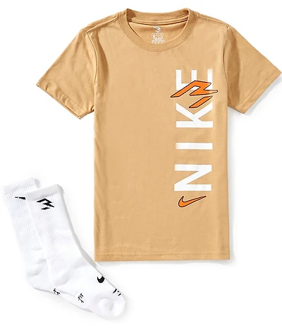 3BRAND by Russel Wilson Big Boys Short Sleeve Wordmark T-Shirt