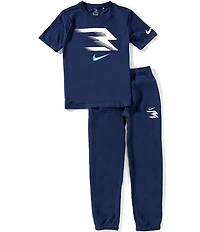 Nike 3BRAND by Russell Willson Big Boys Short Sleeve T-Shirt and Jogger Pant Set