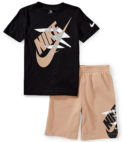 3BRAND By Russell Wilson Big Boys Short Sleeve Icon Logo Graphic T-Shirt & Coordinating Shorts Set