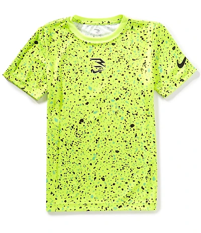 3BRAND by Russell Wilson Big Boys Short Sleeve Large Splatter Dri-Fit T-Shirt