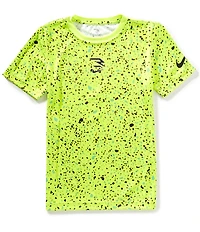 3BRAND by Russell Wilson Big Boys Short Sleeve Large Splatter Dri-Fit T-Shirt