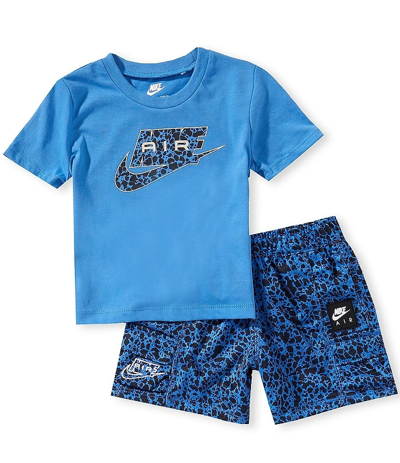 Nike Air Baby Boys Short Sleeve Logo T-Shirt & Printed Cargo Shorts Set