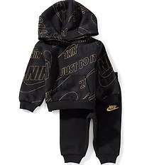 Nike Baby Allover Print Pullover Hoodie & Jogger Pants 2-Piece Set
