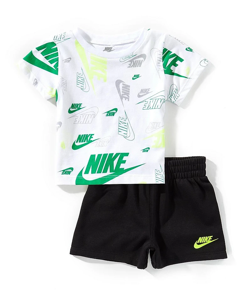 Nike Baby Boys Nike Logo AOP Short Sleeve T-Shirt & Shorts Set