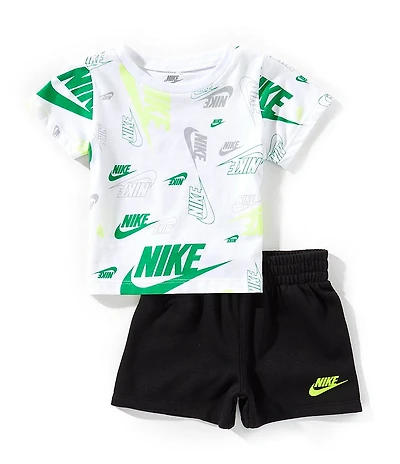 Nike Baby Boys Nike Logo AOP Short Sleeve T-Shirt & Shorts Set