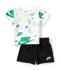 Nike Baby Boys Nike Logo AOP Short Sleeve T-Shirt & Shorts Set