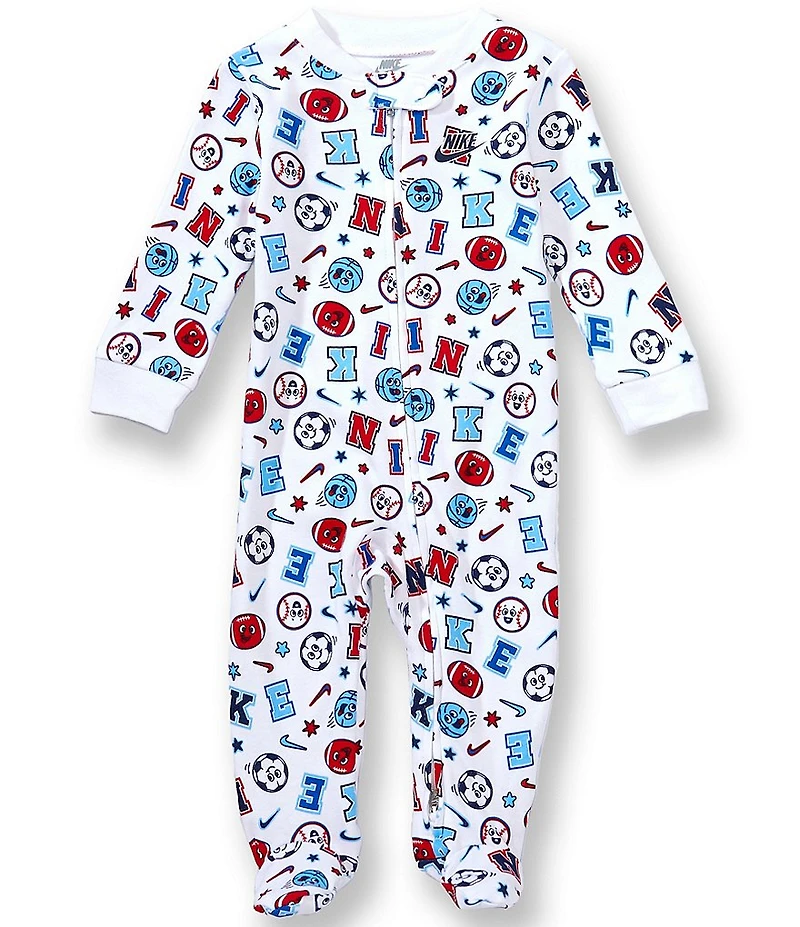 Nike Baby Boys Long Sleeve Logo Sport Print Footed Coverall