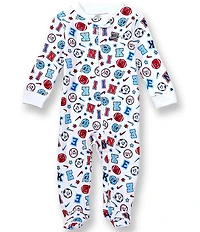 Nike Baby Boys Long Sleeve Logo Sport Print Footed Coverall