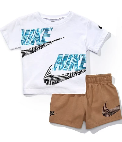 Nike Baby Boys Short-Sleeve Wraparound-Logo T-Shirt & Coordinating Shorts Set