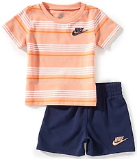 Nike Baby Boys Stripe Short Sleeve Tee & Shorts Set