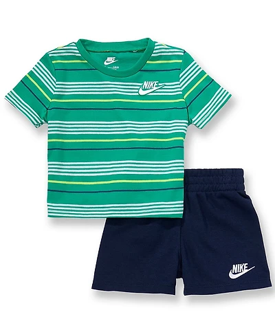 Nike Baby Boys Stripe Short Sleeve Tee & Shorts Set