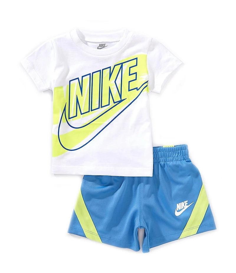 Nike Baby Girls Short Sleeve On The Move T-Shirt & Poly Tricot Short Set