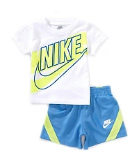 Nike Baby Girls Short Sleeve On The Move T-Shirt & Poly Tricot Short Set