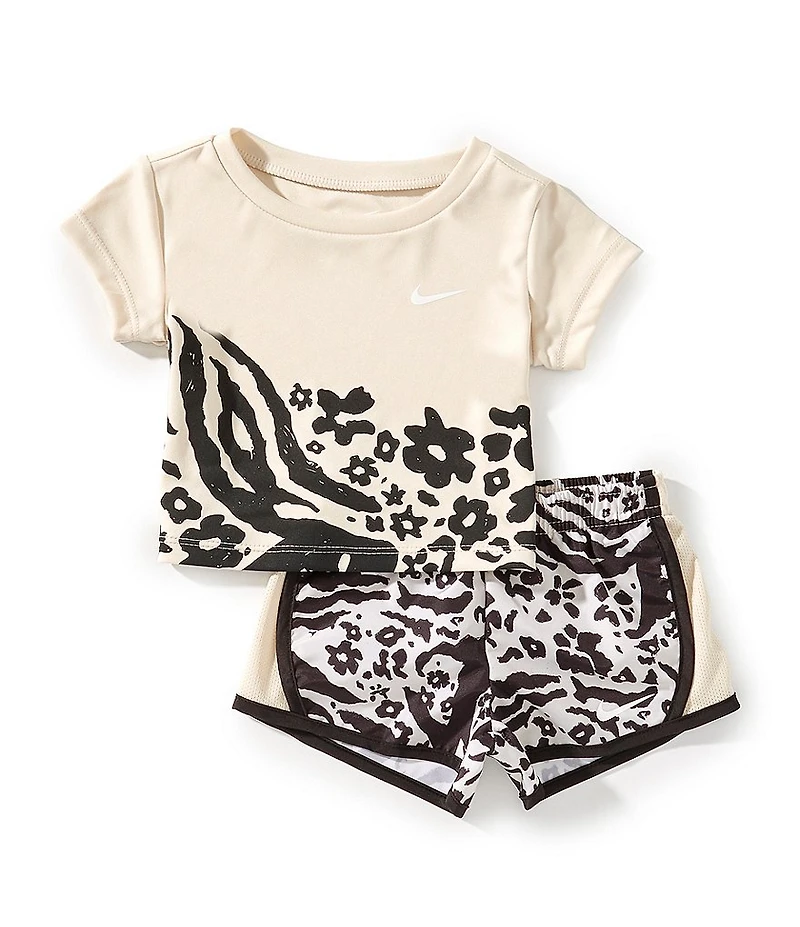 Nike Baby Girls Short Sleeve Wildflower T-Shirt & Shorts Set