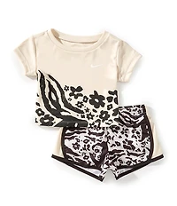 Nike Baby Girls Short Sleeve Wildflower T-Shirt & Shorts Set