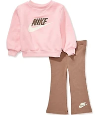 Nike Baby Girls Long-Sleeve Wild Fleece Sweatshirt & Coordinating Flare-Leg Knit Leggings Set