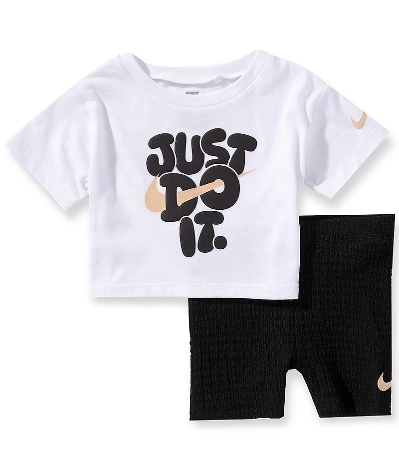 Nike Baby Girls Short Sleeve Bold Play T-Shirt & Biker Shorts Set