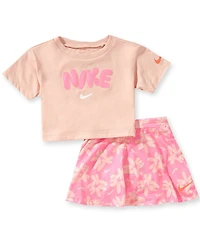Nike Baby Girls Short Sleeve Logo T-Shirt & Swoosh Skort Set