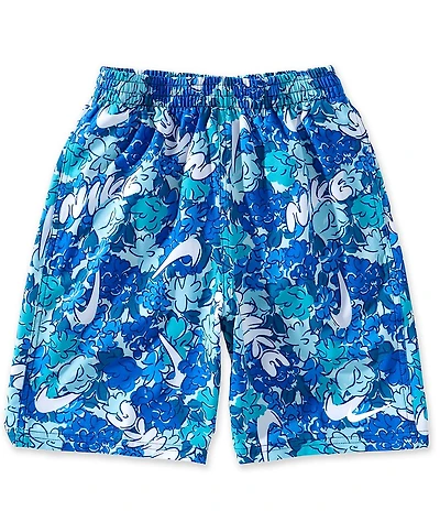 Nike Big Boys Floral-Logo-Printed Swim Trunks